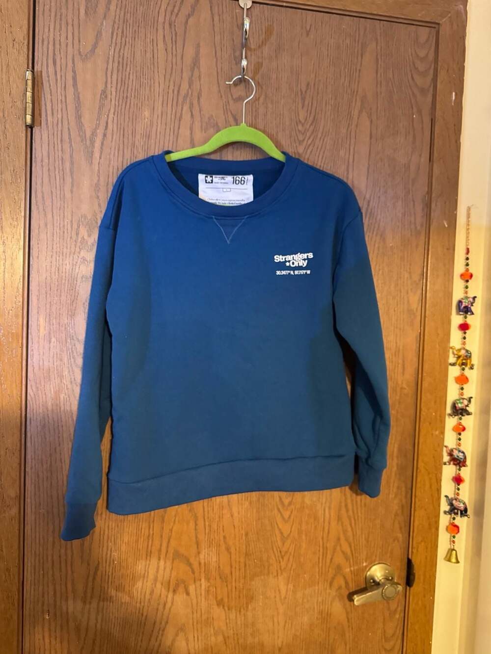 stranger's only blue crew neck sweatshirt blue Large W107